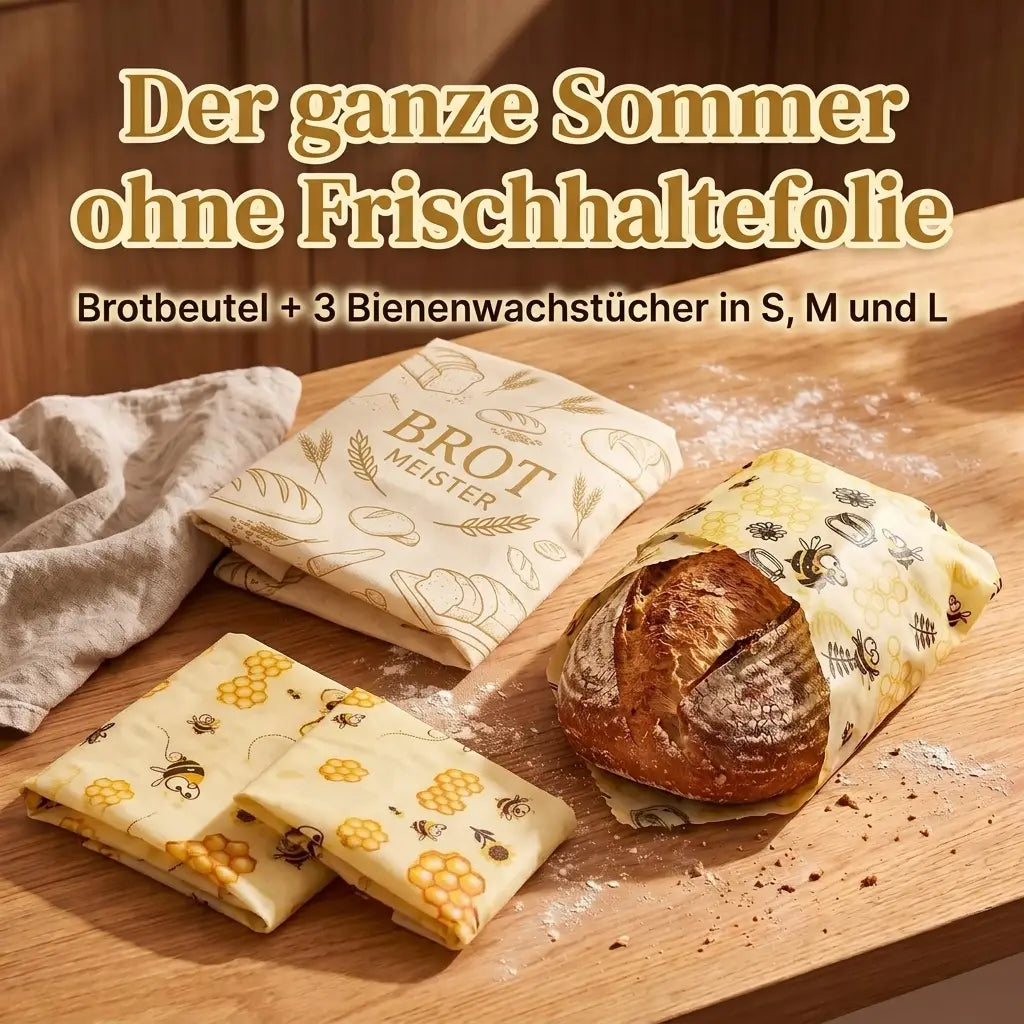 Premium-Sommerset aus Brotbeutel und 3 Bienenwachstüchern
