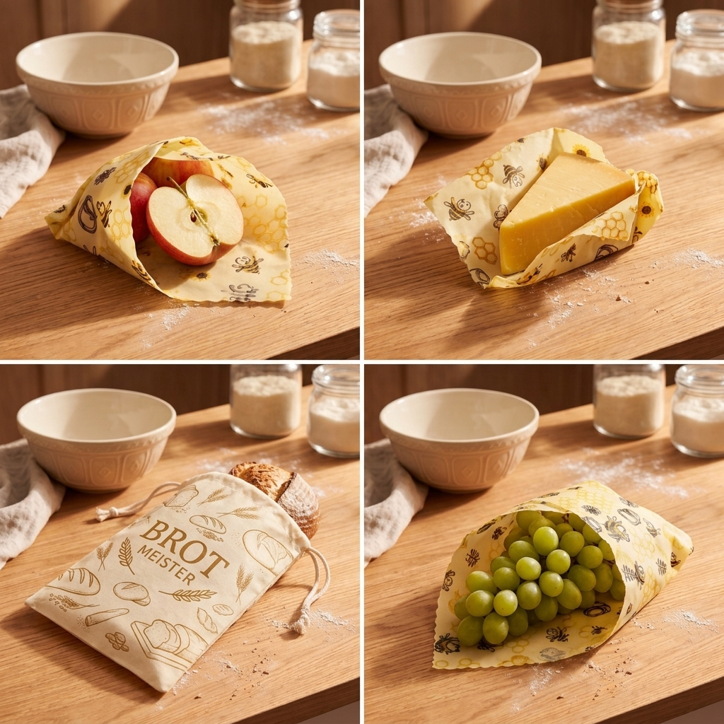 Premium-Sommerset aus Brotbeutel und 3 Bienenwachstüchern