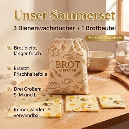 Premium-Sommerset aus Brotbeutel und 3 Bienenwachstüchern